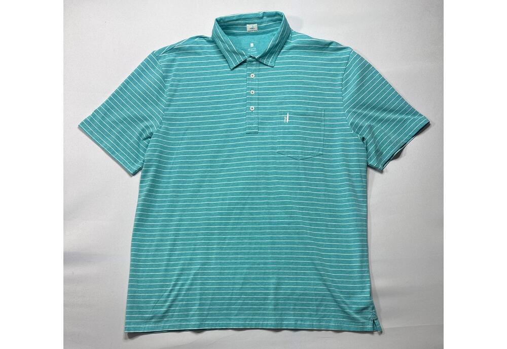 NWOT Johnnie-O Men's Neese Blue Striped Polo Shirt - Size XXL